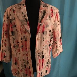 Midnight velvet brand short 3 button blazer. Sleeves are over 3/4 long